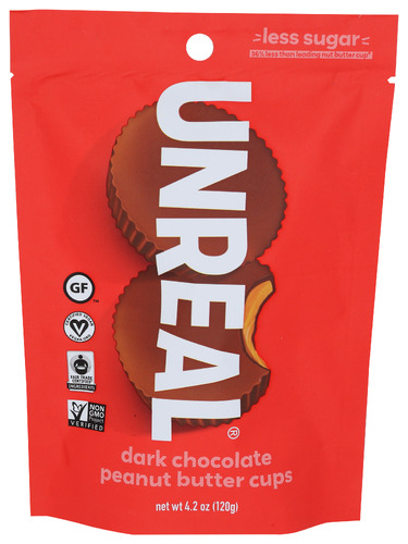 (Pack of 6) Unreal Chocolate Dark Peanut Butter Cups 4.2 Oz