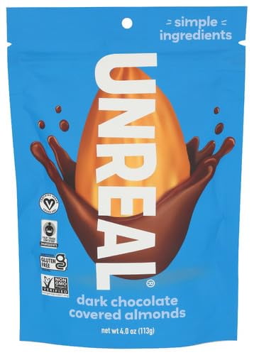 (Pack Of 6) Unreal Dark Chocolate Almonds 4 Oz