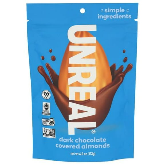(Pack of 6) Unreal Dark Chocolate Almonds 4 Oz