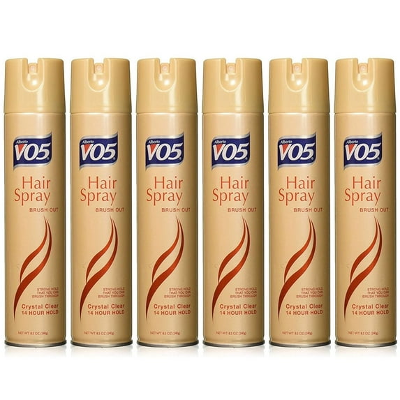 Pack of (6) VO5 Brush Out Crystal Clear 14 Hour Hair Spray Aerosol Hard To Hold 8.5oz
