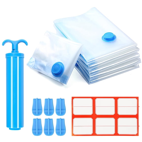 Pack of 6 Vacuum Bags for Clothes, Reusable Compression Bags, Travel Bag, Travel Luggage, 60 x 40 cm