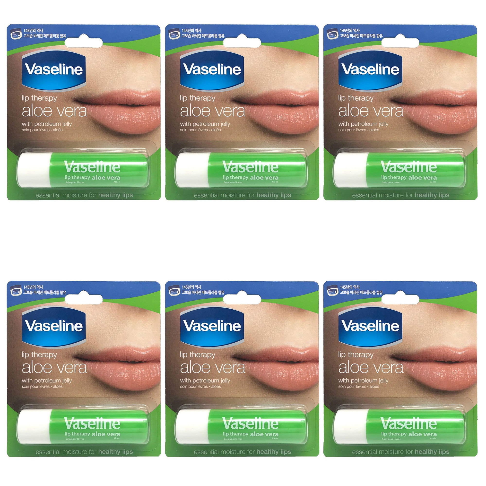 Pack of (6) Vaseline Lip Therapy Aloe Vera Lip Balm, 4.8 g - Walmart.com