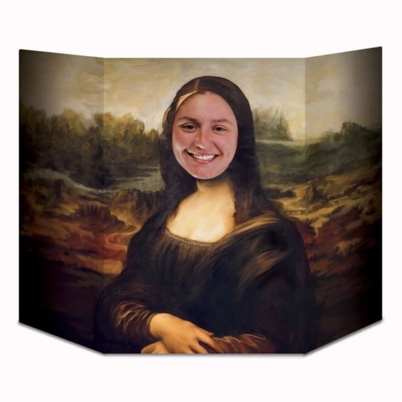 Beistle Mona Lisa Masterpiece Photo Backdrop - 37" - Black and Brown - Pack of 6