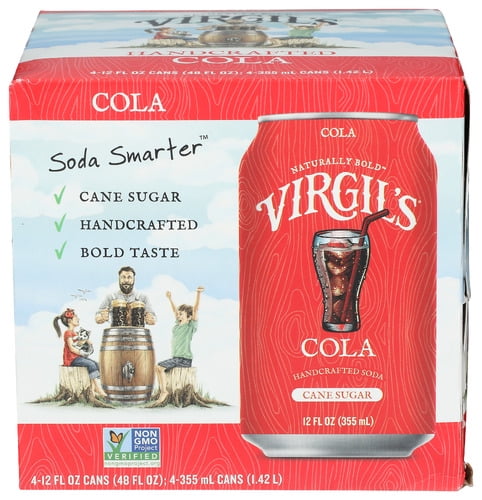(Pack of 6) Virgil's Cola Soda 4-Pack Cans 48 Fo