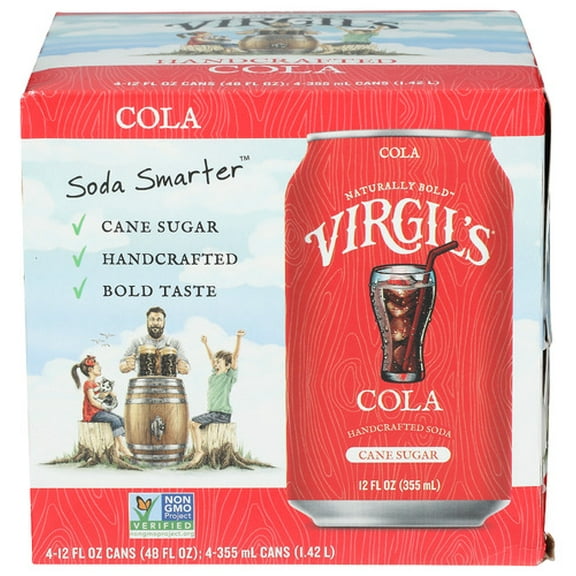 (Pack of 6) Virgil's Cola Soda 4-Pack Cans 48 Fo