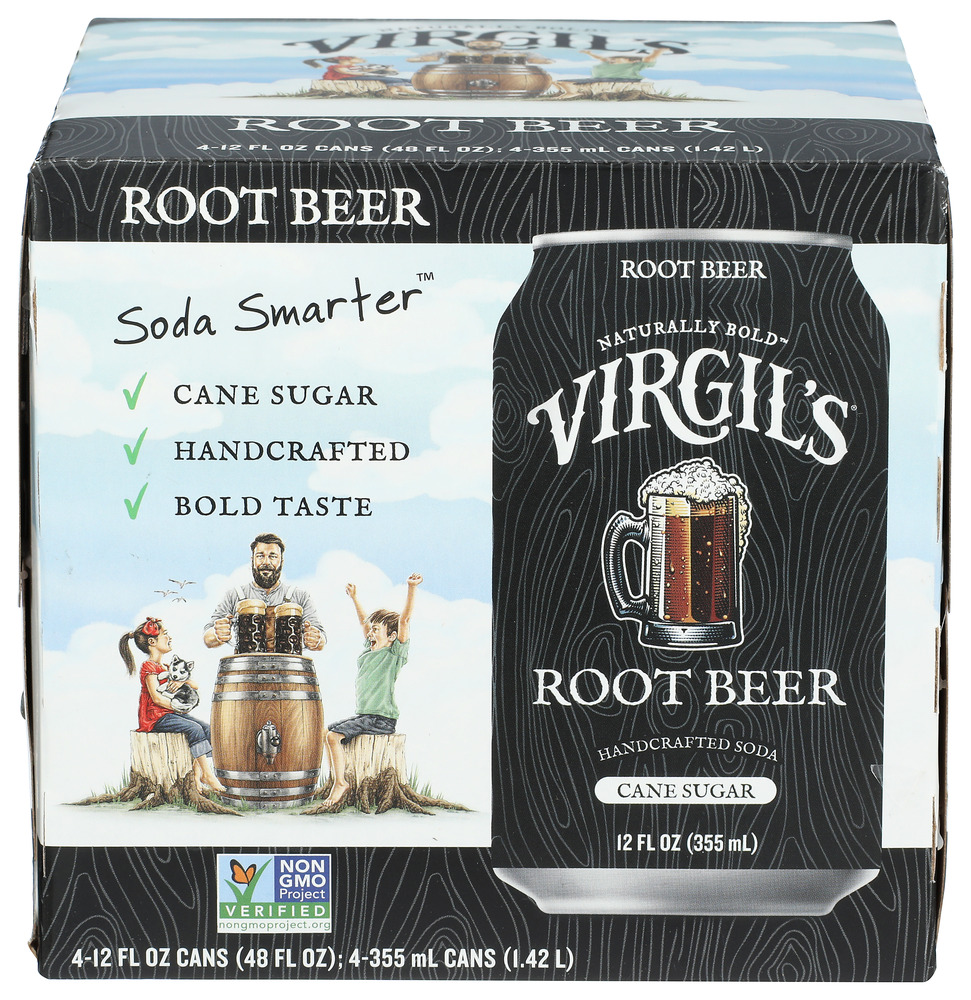 Pack of 6 Virgil's Root Beer Soda 4-Pack Cans 48 oz - Walmart.com