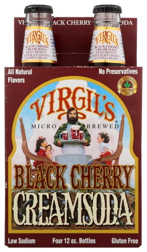 (Pack of 6) Virgil's Soda Black Cherry Cream 4 Pack 48 Fl Oz