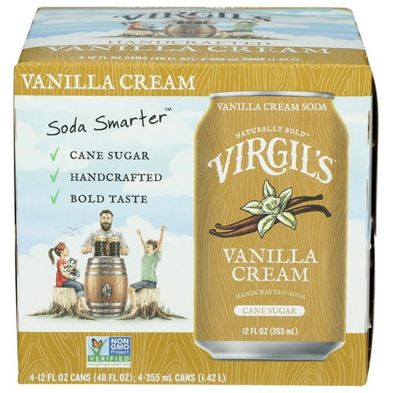 (Pack of 6) Virgil's Vanilla Cream Soda 4-Pack Cans 48 Fo