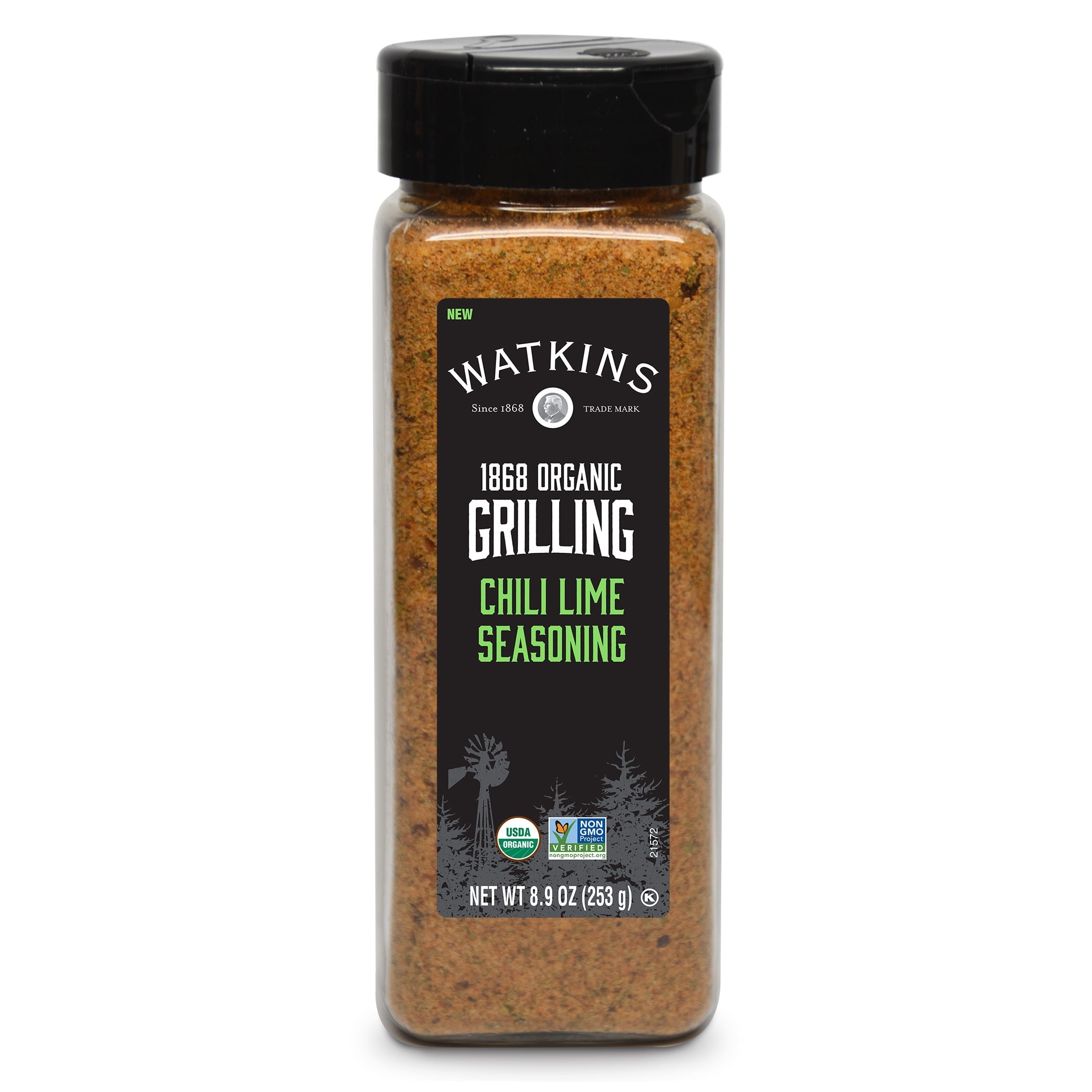 (Pack of 6), Watkins 1868 Organic Grilling Chili Lime Seasoning, 8.9 oz
