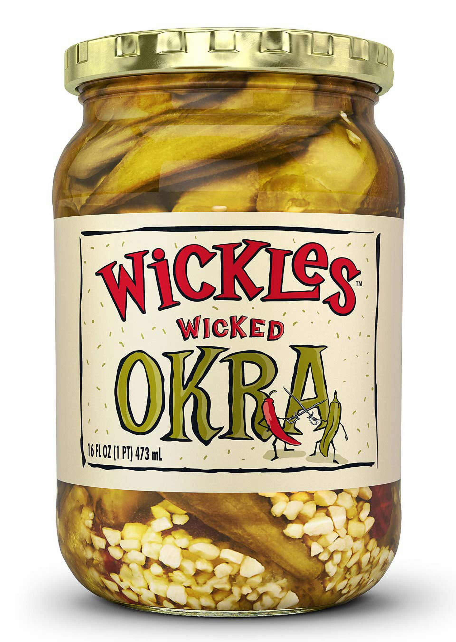 Pack of 6, Wickles Wicked Okra, 16 oz