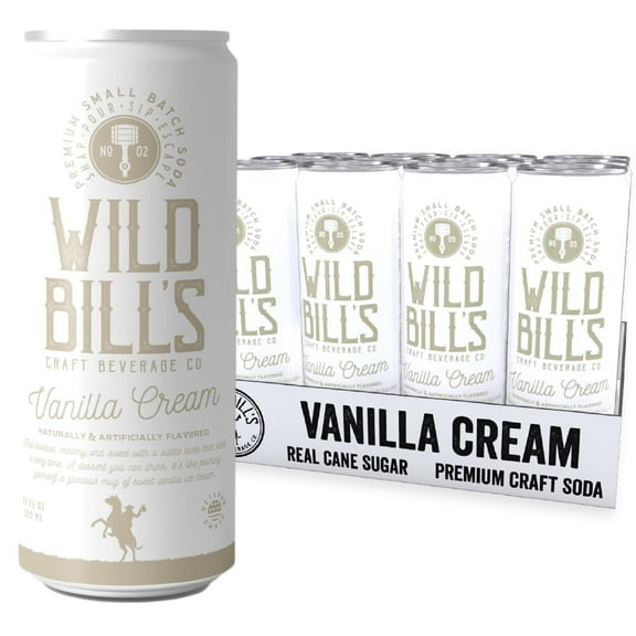(Pack of 6) Wild Bills Craft Soda Vanilla Cream 4-Pack 48 oz