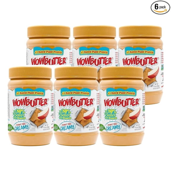 (Pack of 6) Wowbutter Peanut Free, Creamy, 17.6 oz