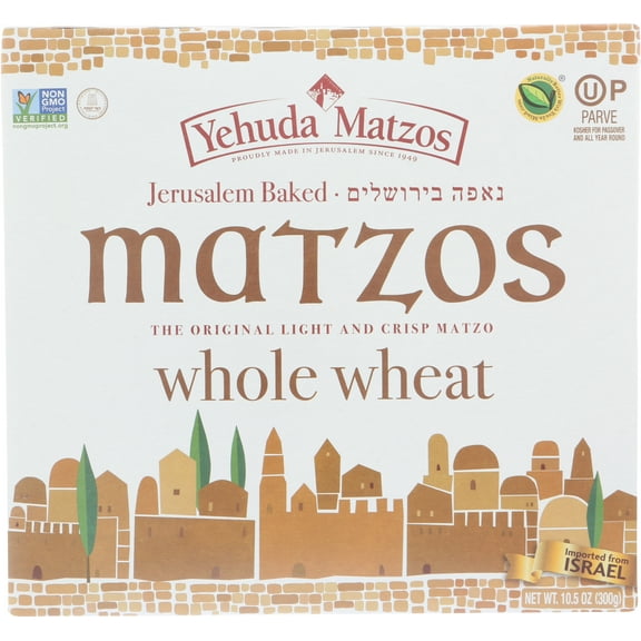 Pack of 6, Yehuda Light and Crisp Whole Wheat Matzos , 10.5 oz