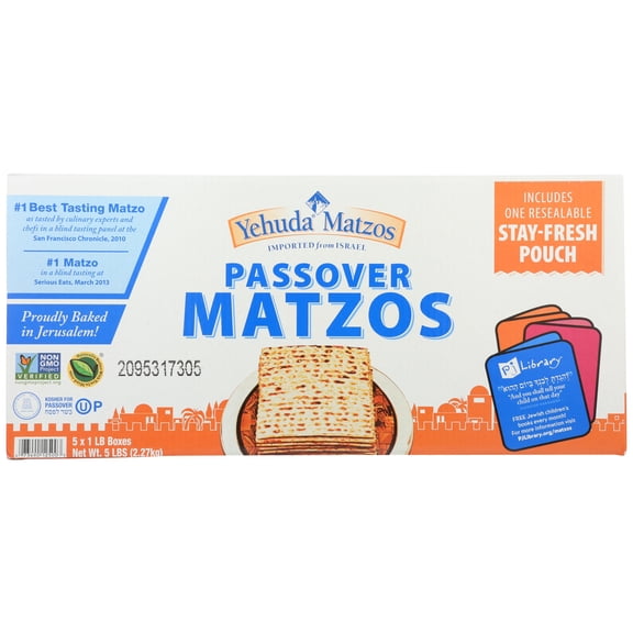 Pack of 6, Yehuda Passover Matzos, 5 lb