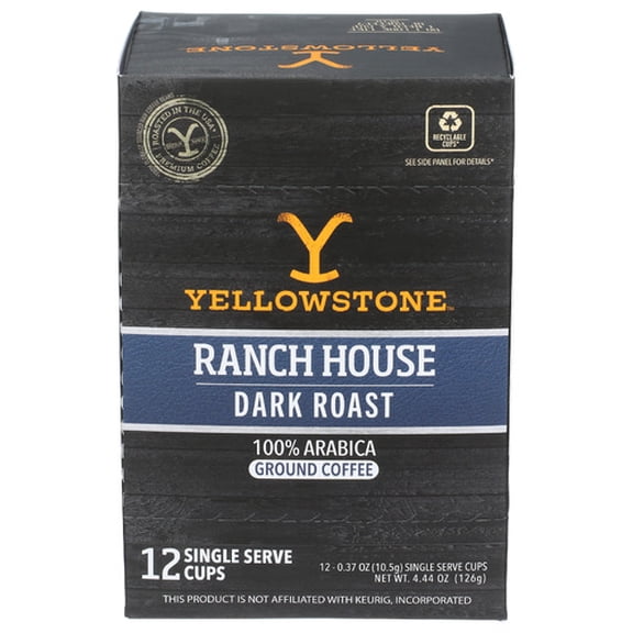 (Pack of 6) Yellowstone Coffee Pods Ranch House 12 Pack 4.44 oz