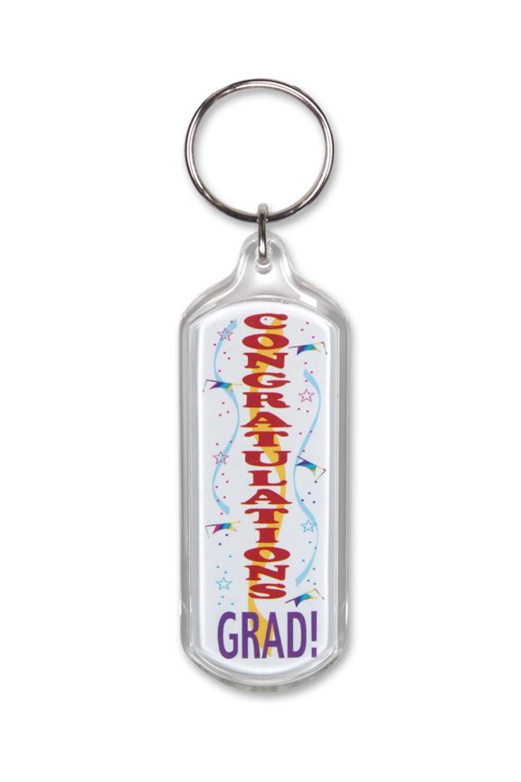 Pack of 6 red and Purple "Congratulations Grad!" Graduation Key Chains 4"