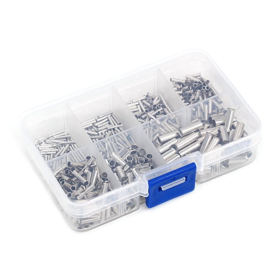 Pack of 600 Wire End Ferrules Uninsulated Cable Sleeves Ferrules Assortment set