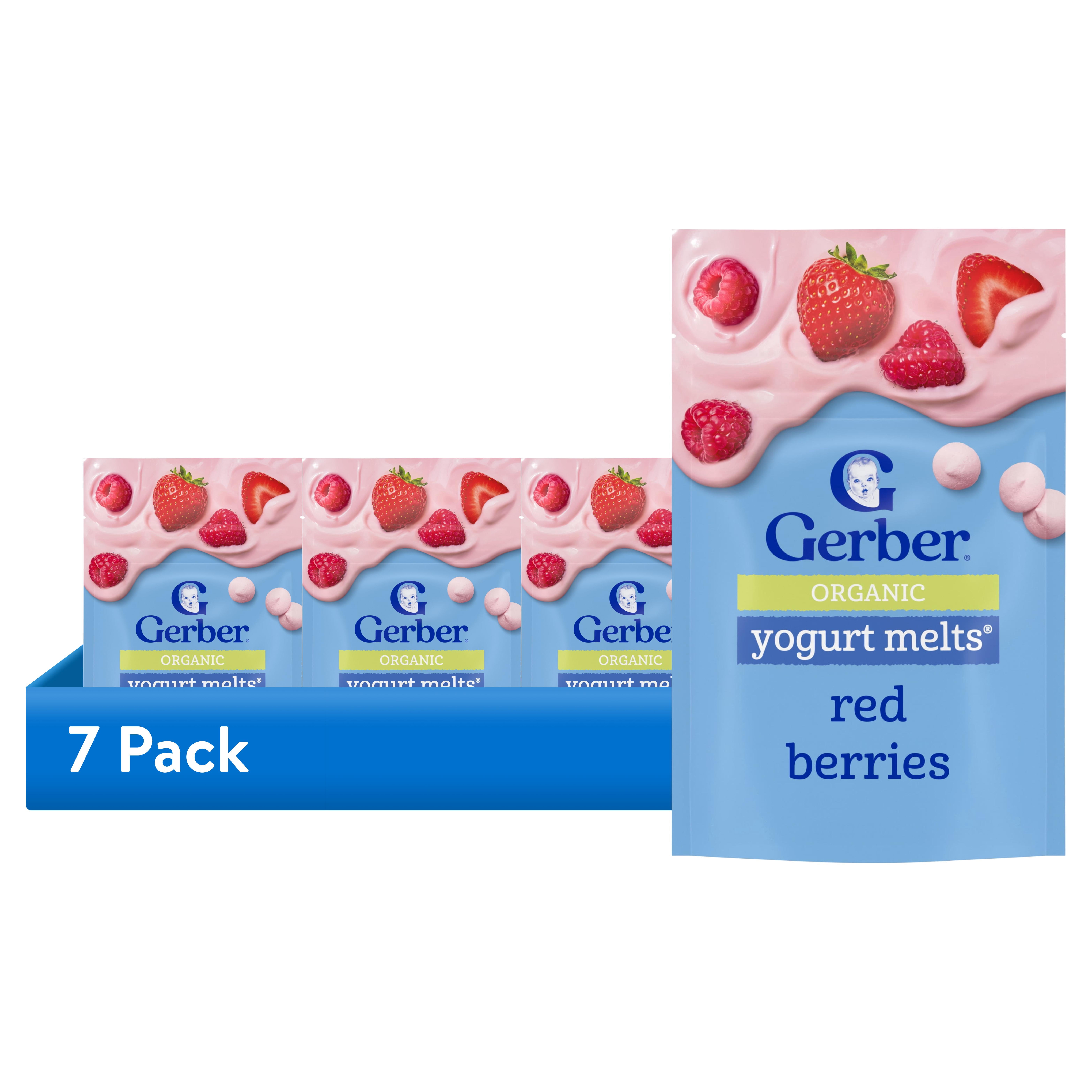 (7 pack) Gerber 2nd Foods Organics for Baby Yogurt Melts, Red Berries, 1 oz Bag