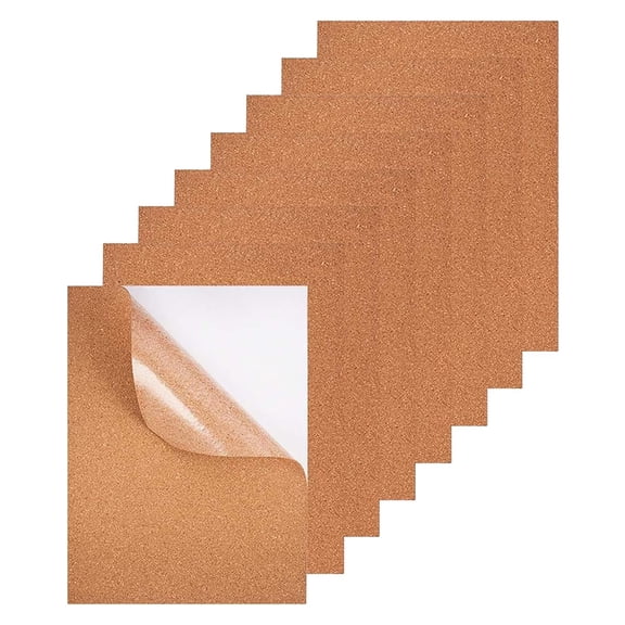 Pack of 8 Adhesive Cork Board Wall Floor Decorative Sheets for Bases and Crafting 1mm Thick CraftProject Board