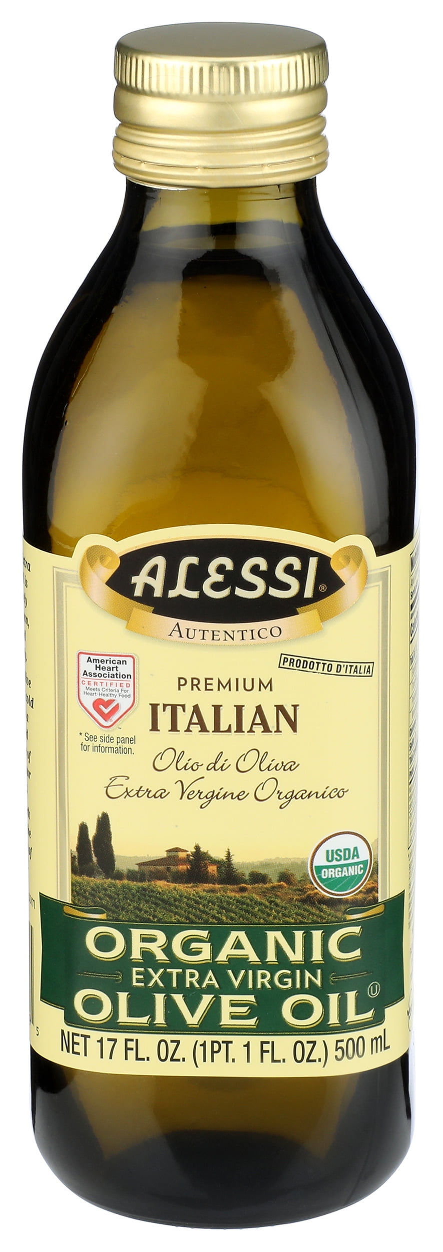 (Pack of 8), Alessi Italian Organic Extra Virgin Olive Oil, 17 fl oz