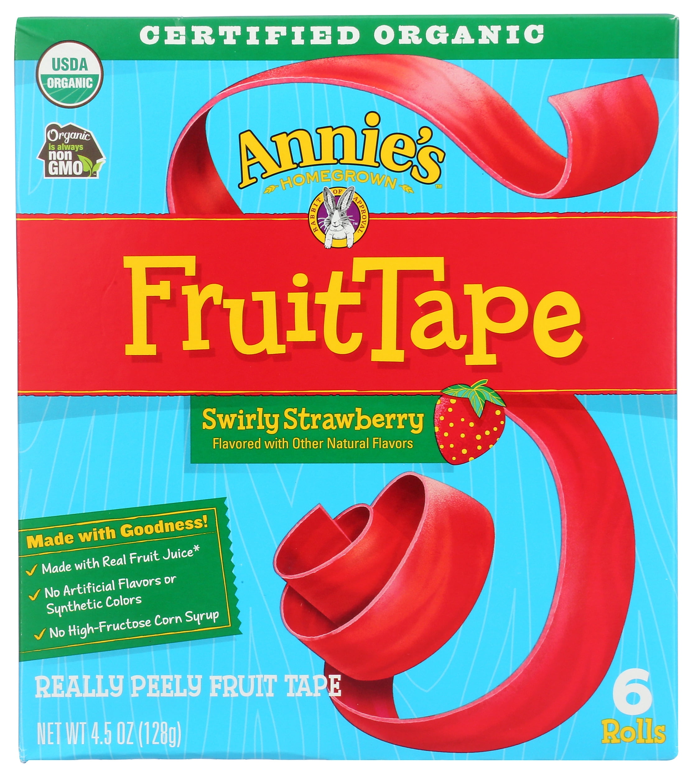 Pack of 8, Annies Homegrown Organic Really Peely Fruit Tape, Swirly ...