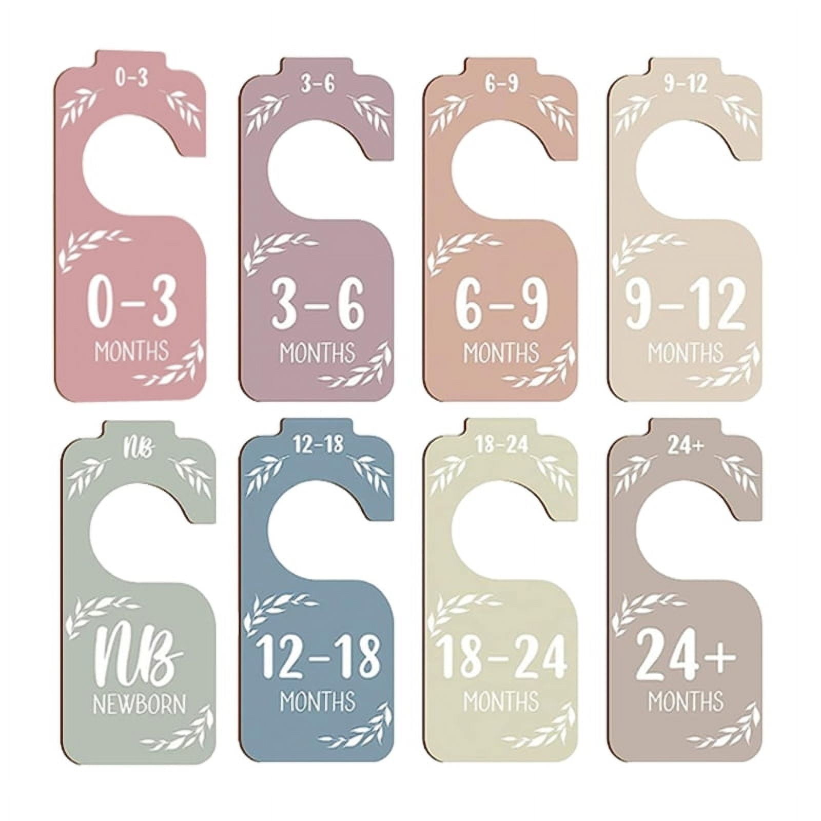 PUREOY 7/8 Pcs Baby Wardrobe Dividers Closet Wooden Baby Garment Size Markers Newborn Toddler Clothes Daily Organization