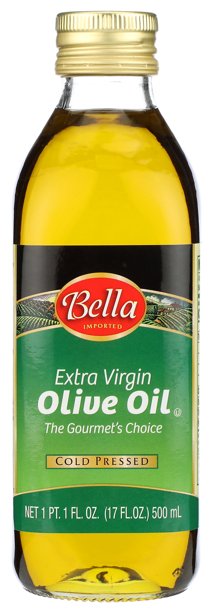 Pack of 8, Bella Cold Pressed Extra Virgin Olive Oil, 17 oz