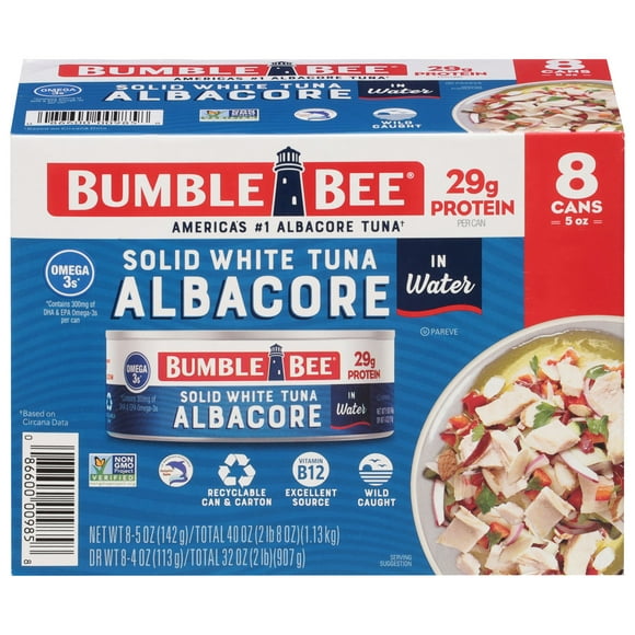 (Pack of 8) Bumble Bee Solid White Albacore Tuna in Water, 5 oz cans