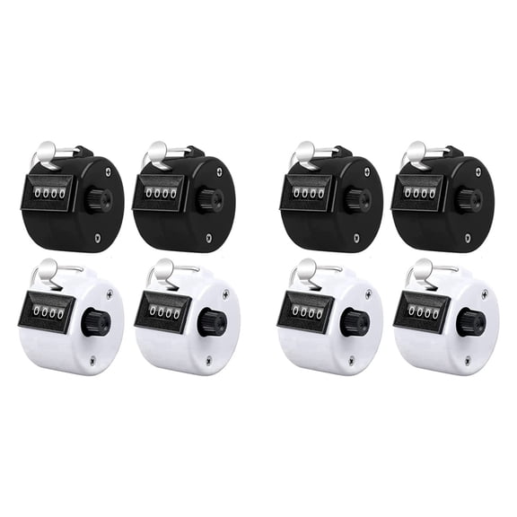 Pack of 8 Counter Clicker 4-Digit Number Count,Handheld Mechanical Counters Clickers Pitch Counter