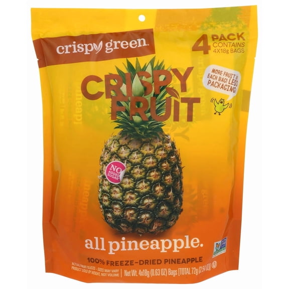 (Pack of 8) Crispy Green Dried Pineapple 2.54 Oz