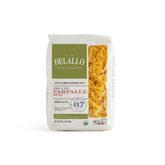 (Pack of 8), DeLallo Organic Farfalle, 16 oz