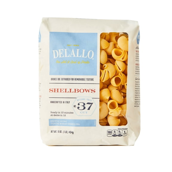 Pack of 8, Delallo Shellbows Pasta, 16 oz