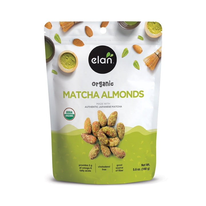 (Pack of 8), Elan Organic Matcha Almonds, 5.6 oz