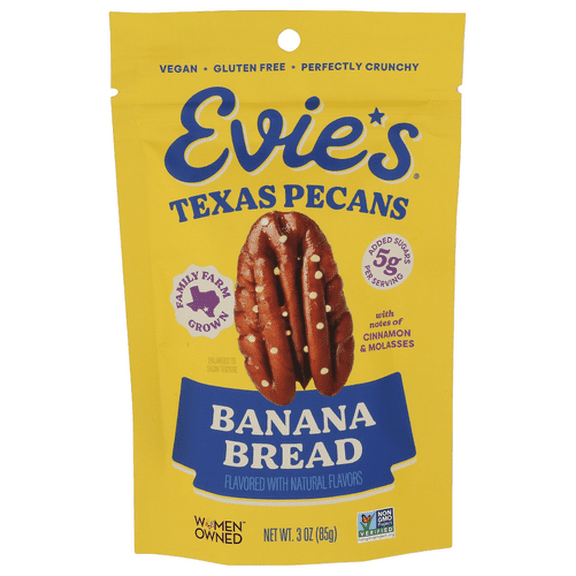 Pack of 8 Evie's Snacks Roasted Pecan Banana Bread 3 oz