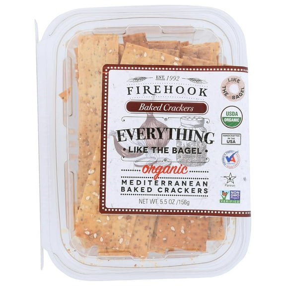 (Pack of 8), Firehook Organic Baked Crackers Everything , 5.5 oz