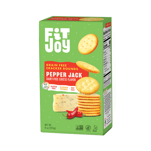 (Pack of 8), FitJoy Pepper Jack Cracker Rounds, 8 oz