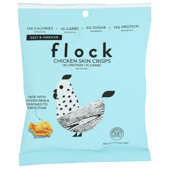 Pack of 8 Flock Crisps Chicken Salt & Vinegar 2.5 oz