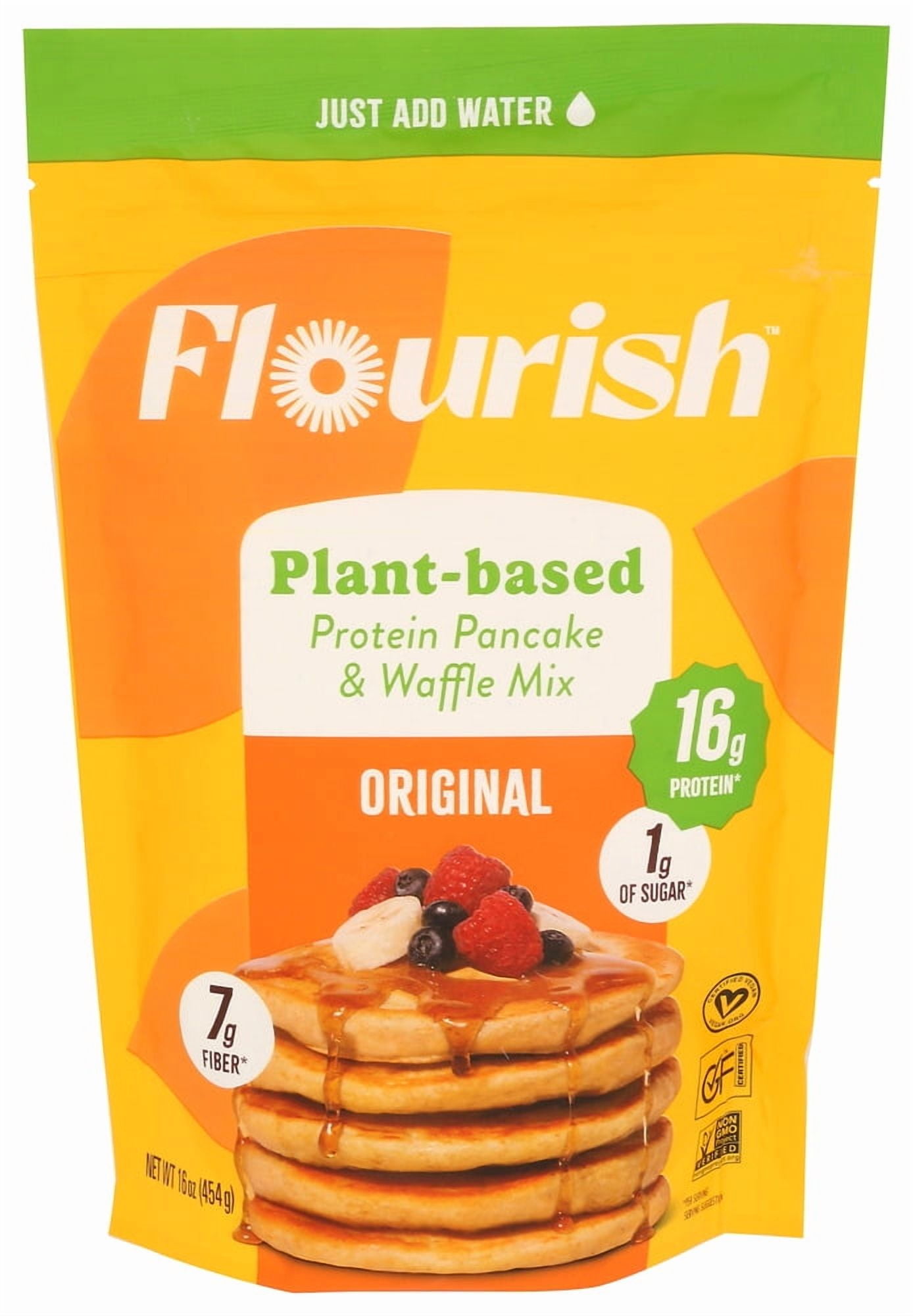 (Pack of 8) Flourish Mix Pancake Protein Plant-Based 16 oz