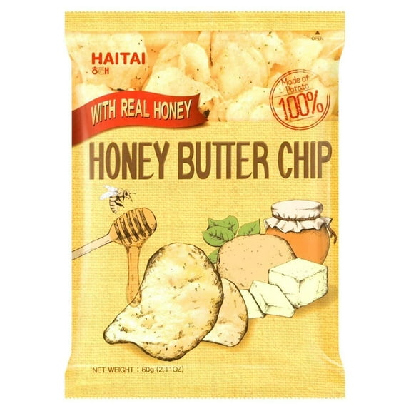 [Pack of 8] Haitai Honey Butter Chip New Korea Potato Snack, 60g (2.11 ounce)