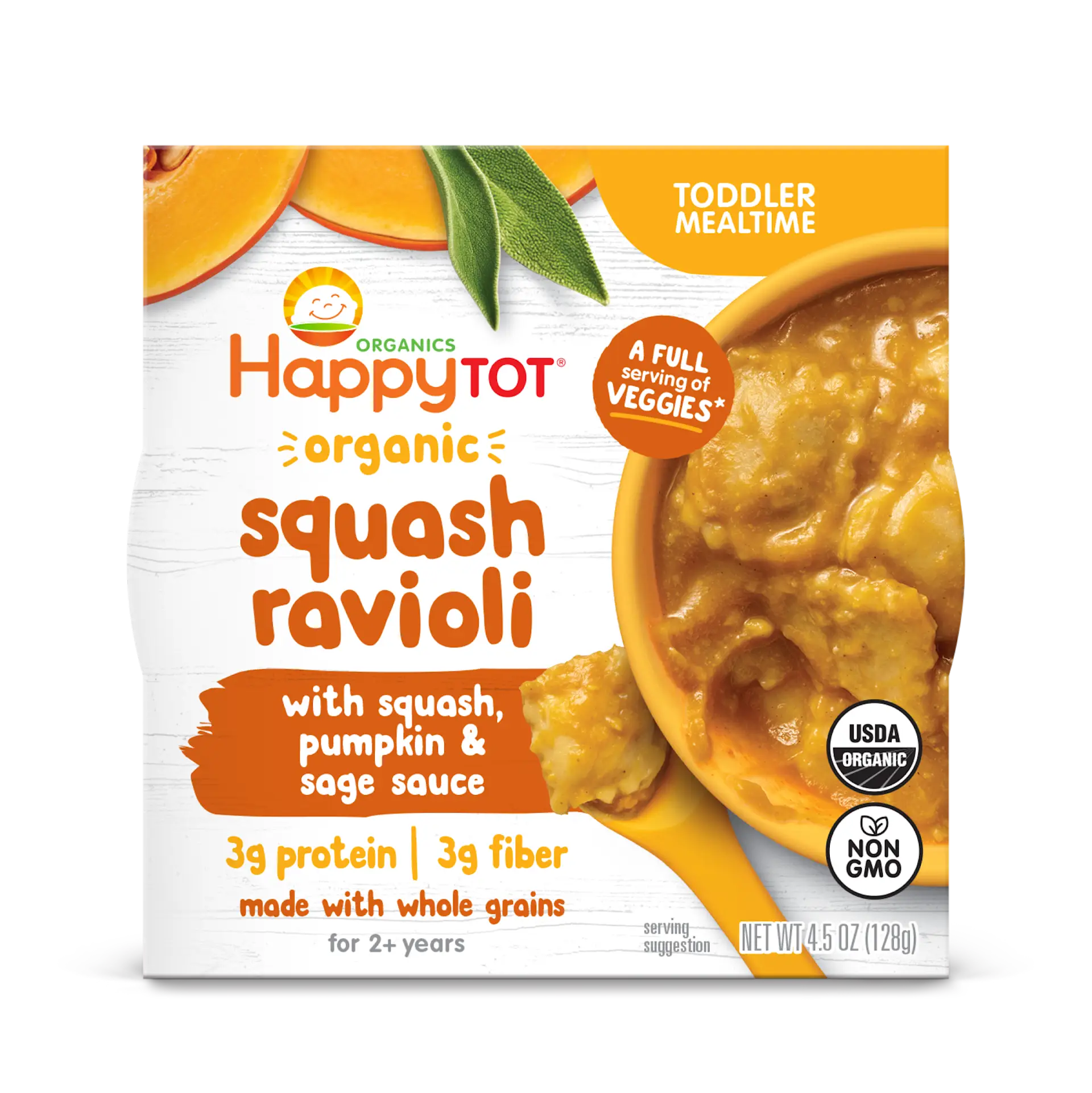 Happy Tot Organic Squash Ravioli with Pumpkin & Sage Sauce, 4.5oz, 8pk ...