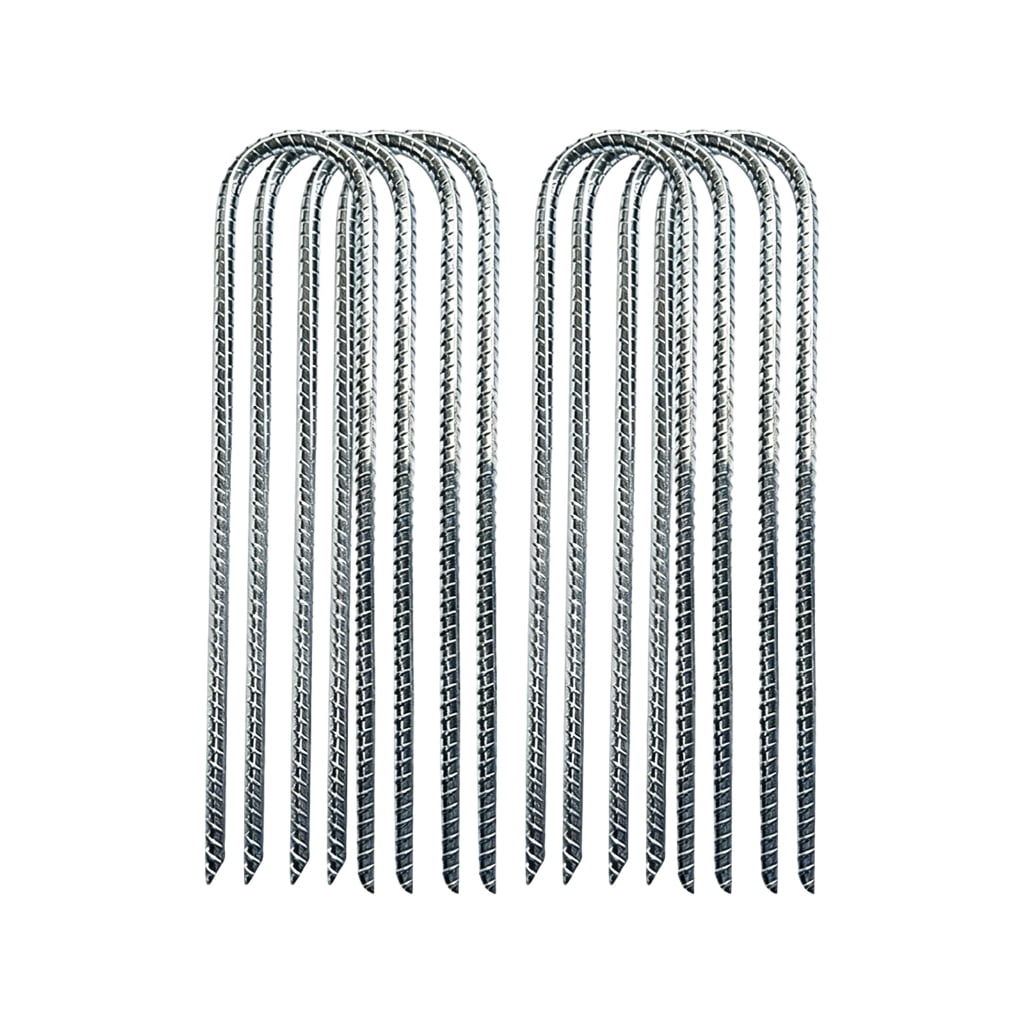 Pack of 8 Heavy Type Metal Ground Stakes U Shape Tent Stakes Metal Texture Suitable for Camping and Picnics