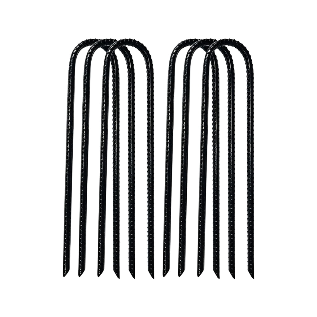 Pack of 8 Heavy Type Metal Ground Stakes U Shape Tent Stakes Metal Texture Suitable for Camping and Picnics