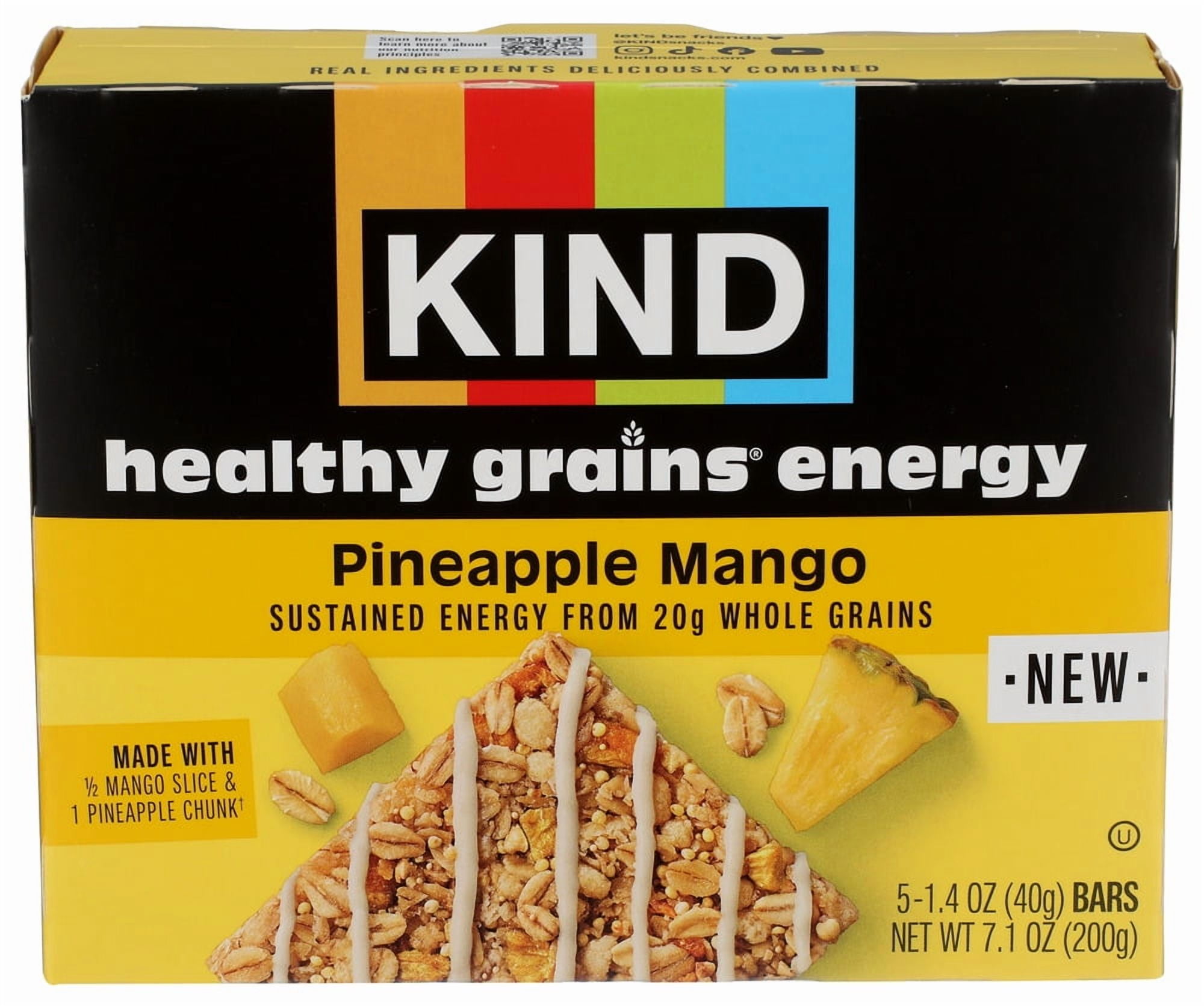 (Pack of 8) KIND Bar Pineapple Mango Energy 5 Ct 7.1 Oz