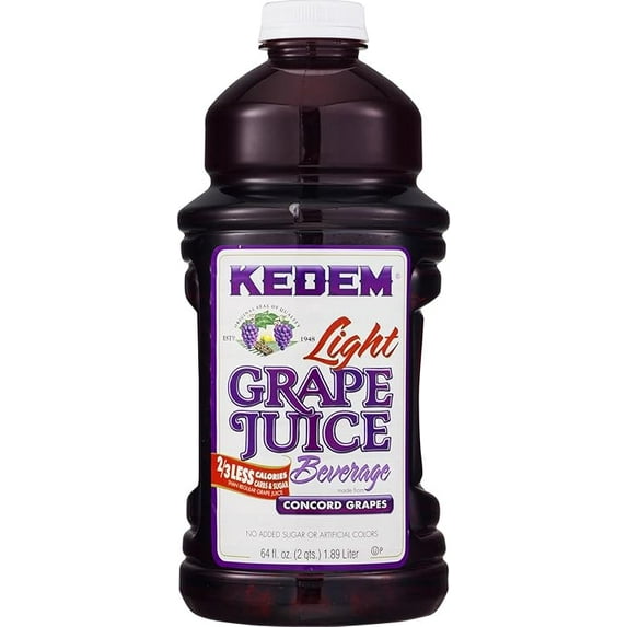 Pack of 8, Kedem Light Grape Juice, 64 oz