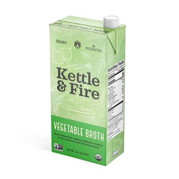 (Pack of 8) Kettle and Fire Vegetable Cooking Broth 32 Oz