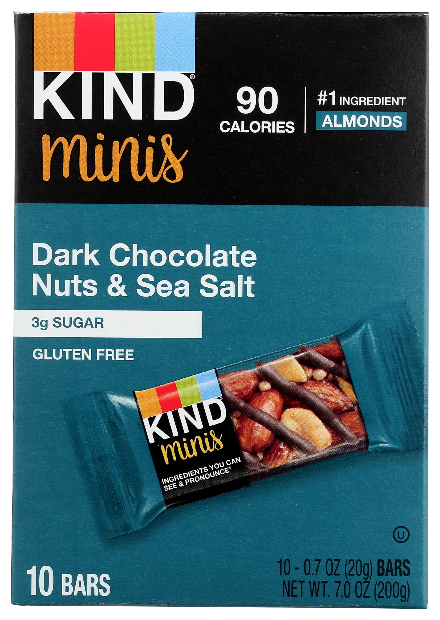 Pack of 8, Kind Dark Chocolate Nuts & Sea Salt, 7 oz