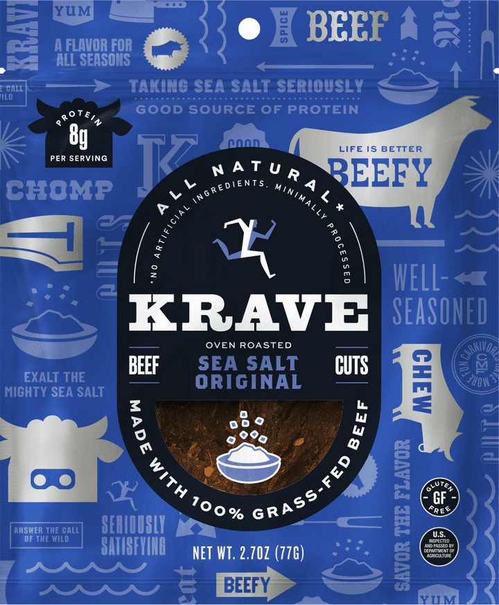 Pack of 8, Krave Sea Salt Original Beef Cuts, 2.7 oz