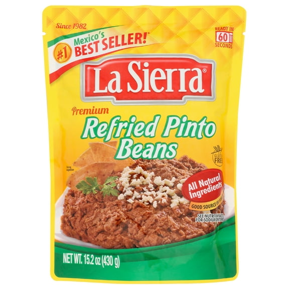 Pack of 8, La Sierra Refried Pinto Beans, 15.2 oz