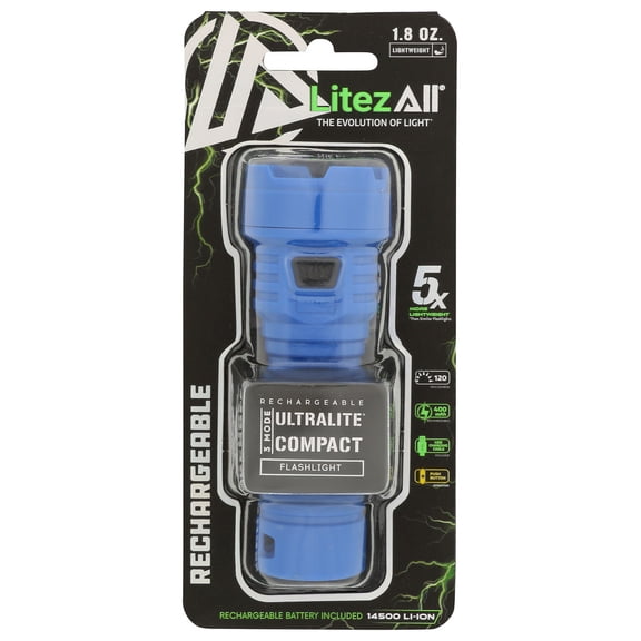 (Pack of 8) LiteZall Flashlight Rechargeable Ultralight 1 Ea