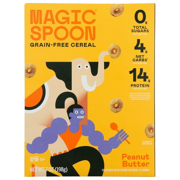 Pack of 8, Magic Spoon Peanut Butter Grain-Free Cereal, 7 oz